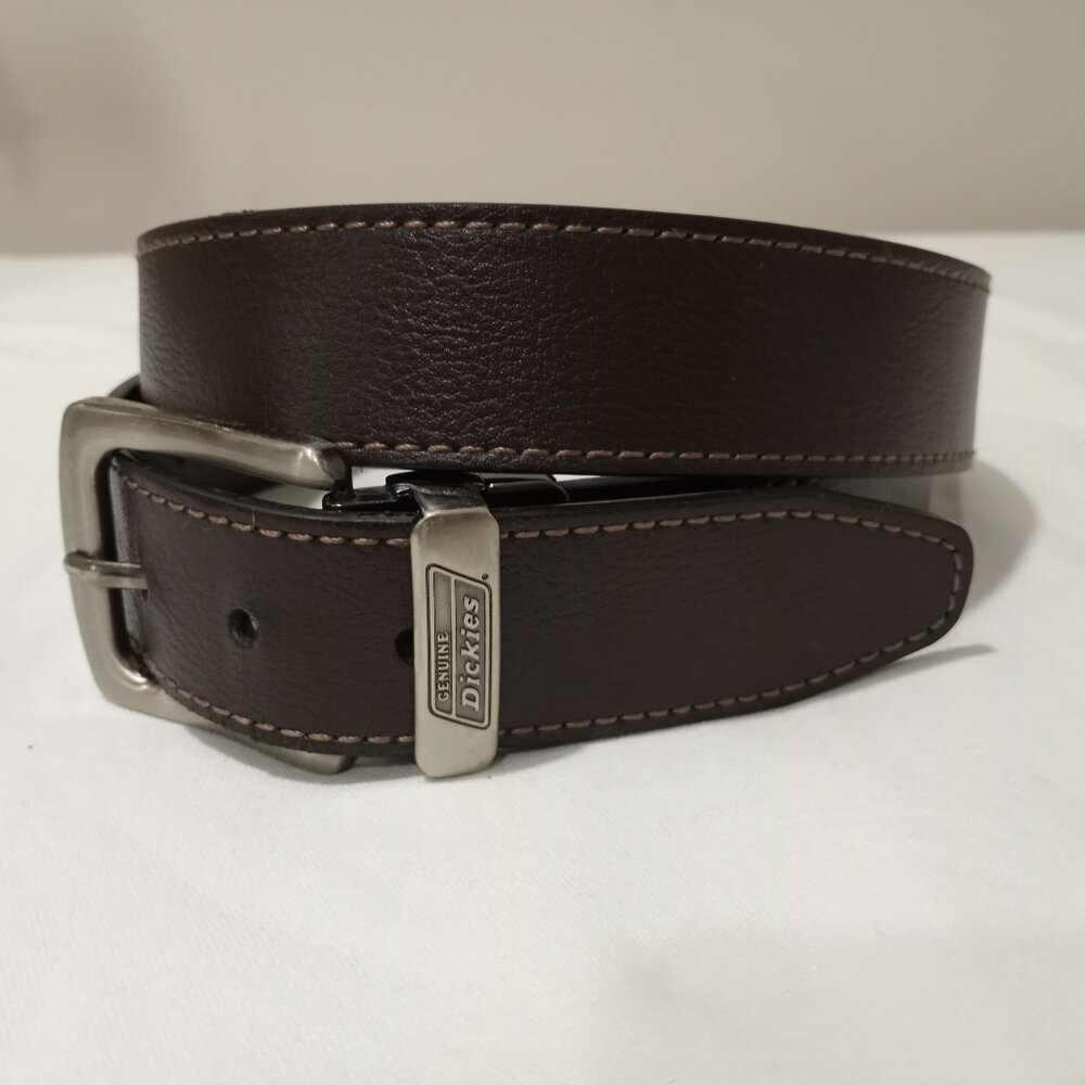 DICKIES GENUINE LEATHER DARK BROWN BELT MENS SIZE 38